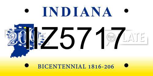 IIZ5717 Indiana License Plate