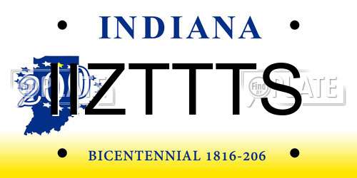 IIZTTTS Indiana License Plate