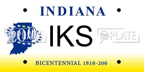 IKS Indiana License Plate