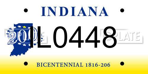 IL0448 Indiana License Plate