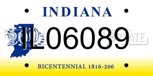 IL06089 Indiana License Plate