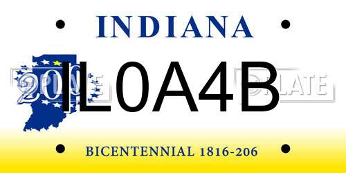 IL0A4B Indiana License Plate