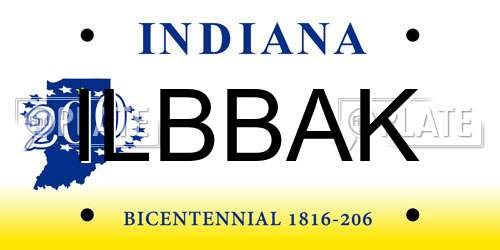 ILBBAK Indiana License Plate