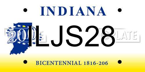 ILJS28 Indiana License Plate