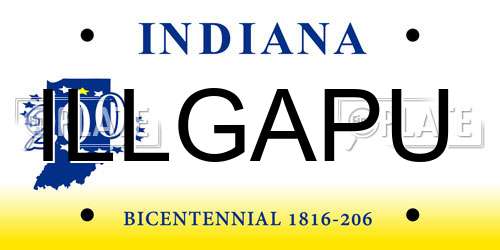 ILLGAPU Indiana License Plate