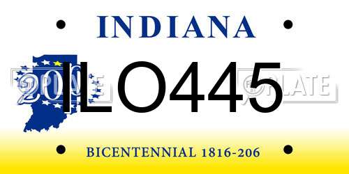ILO445 Indiana License Plate