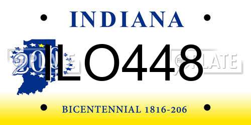 ILO448 Indiana License Plate