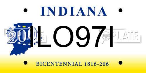 ILO97I Indiana License Plate