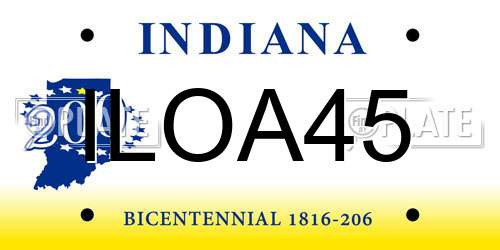 ILOA45 Indiana License Plate