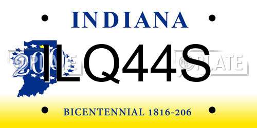 ILQ44S Indiana License Plate