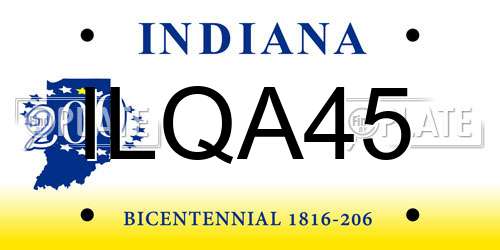 ILQA45 Indiana License Plate