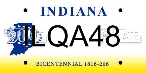 ILQA48 Indiana License Plate