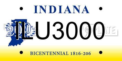 ILU3000 Indiana License Plate