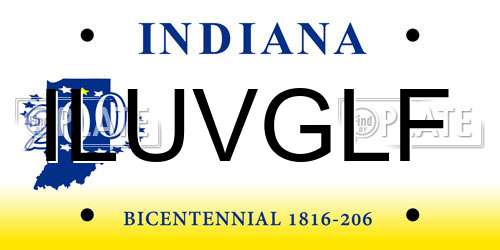 ILUVGLF Indiana License Plate
