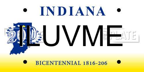 ILUVME Indiana License Plate