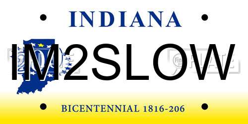 IM2SLOW Indiana License Plate