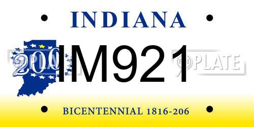 IM921 Indiana License Plate