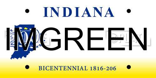 IMGREEN Indiana License Plate