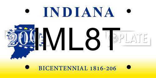 IML8T Indiana License Plate