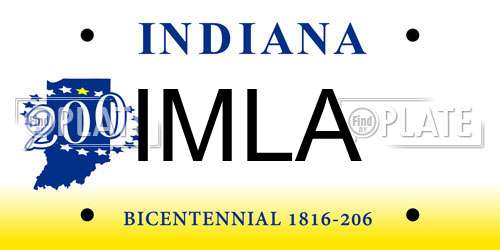 IMLA Indiana License Plate