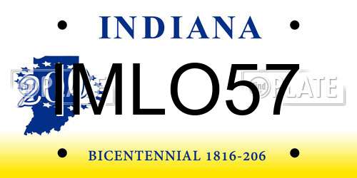 IMLO57 Indiana License Plate