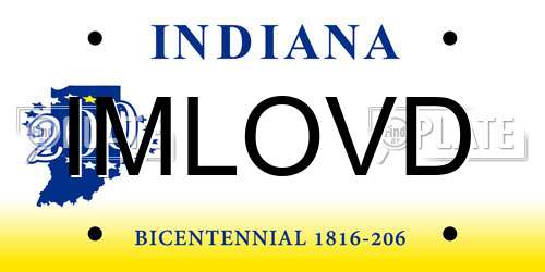 IMLOVD Indiana License Plate
