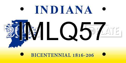 IMLQ57 Indiana License Plate