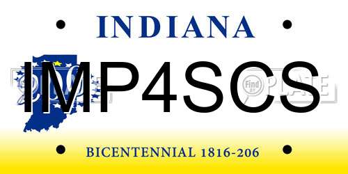 IMP4SCS Indiana License Plate