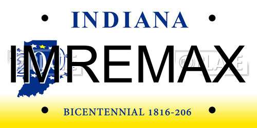 IMREMAX Indiana License Plate