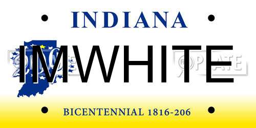 IMWHITE Indiana License Plate