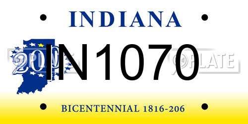 IN1070 Indiana License Plate