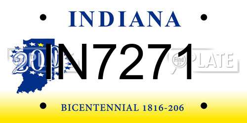 IN7271 Indiana License Plate