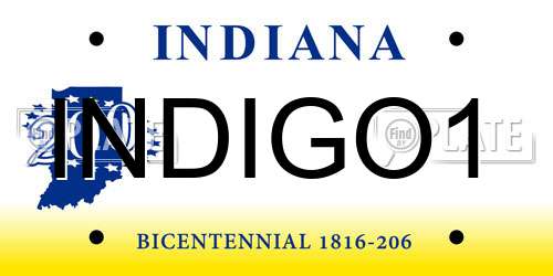 INDIGO1 Indiana License Plate