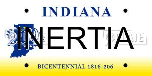 INERTIA Indiana License Plate