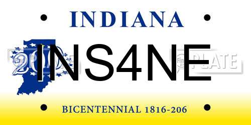 INS4NE Indiana License Plate