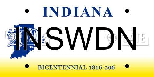 INSWDN Indiana License Plate
