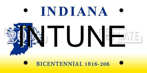 INTUNE Indiana License Plate