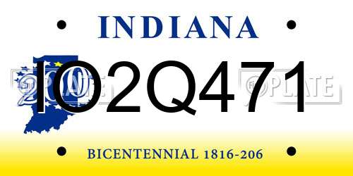 IO2Q471 Indiana License Plate