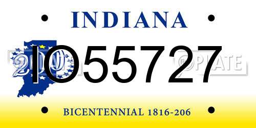 IO55727 Indiana License Plate