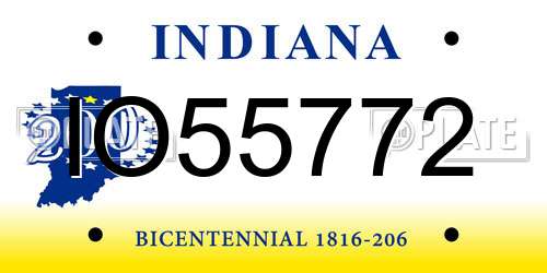 IO55772 Indiana License Plate