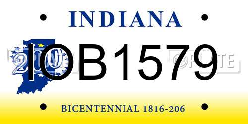 IOB1579 Indiana License Plate