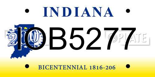 IOB5277 Indiana License Plate