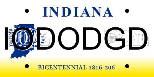 IODODGD Indiana License Plate