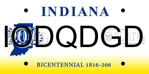IODQDGD Indiana License Plate