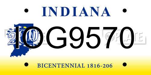 IOG9570 Indiana License Plate