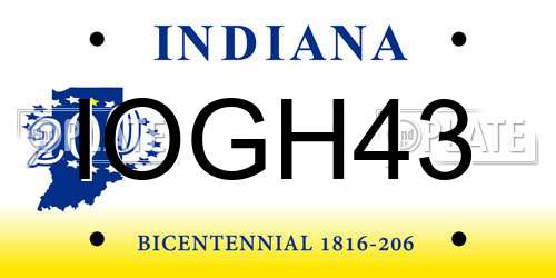IOGH43 Indiana License Plate