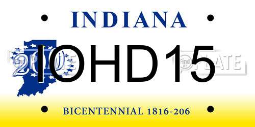 IOHD15 Indiana License Plate