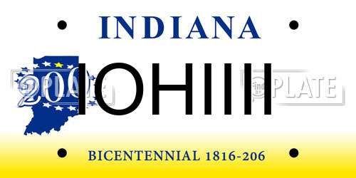 IOHIIII Indiana License Plate