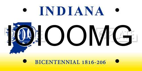 IOIOOMG Indiana License Plate