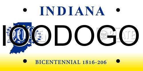 IOODOGO Indiana License Plate